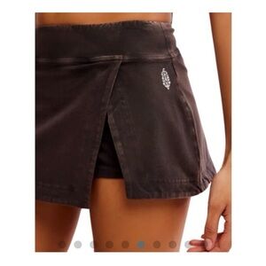 Free People Hot Shot Mini Skort black size Small with Side Slit